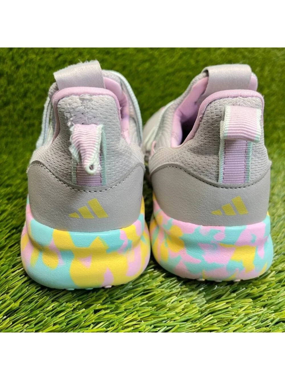 Adidas Lite Racer Adapt 7.0 Girls Size 4.5Y Gray Running Athletic Shoes Sneakers
